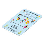 キッズアイススケートで滑る誕生日パーティーの招待 マグネット (左側)