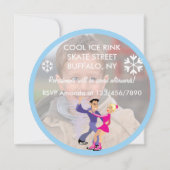 キッズアイススケートで滑る誕生日パーティー追加フォトカスタム 招待状 (裏面)