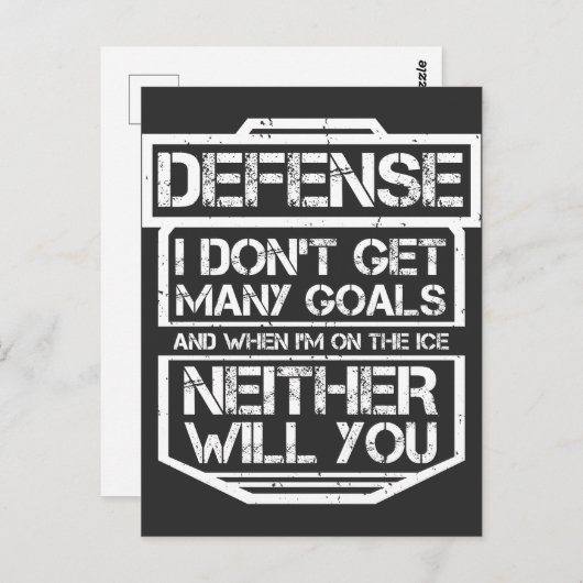 キッズアイスホッケーTシャツディフェンシおもしろいマンプレーヤー ポストカード (正面/裏面)