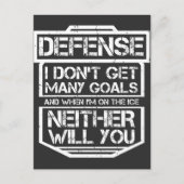 キッズアイスホッケーTシャツディフェンシおもしろいマンプレーヤー ポストカード (正面)