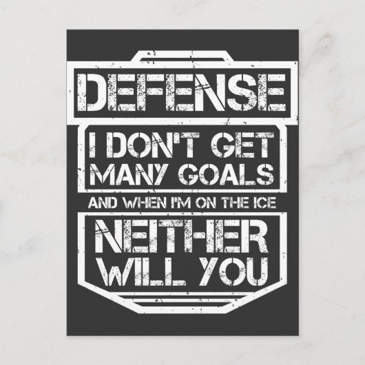 キッズアイスホッケーTシャツディフェンシおもしろいマンプレーヤー ポストカード (正面)
