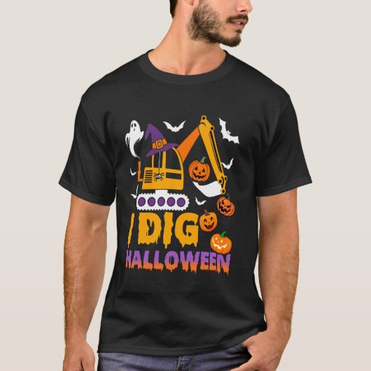 キッズアイディグハロウィントラクター建築ディガーT Tシャツ (正面)