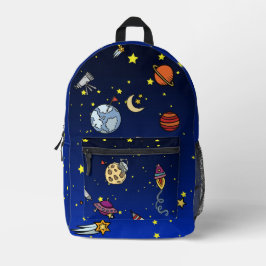 キッズアウタースペースプリントカットソーバッグ プリントバックパック