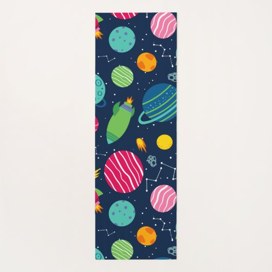 キッズアウタースペースロケット惑星星座 ヨガマット (裏面)