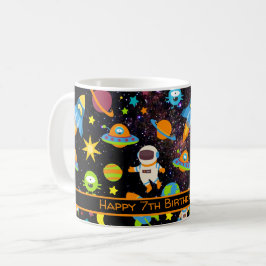 キッズアウタースペース宇宙飛行士ブラック コーヒーマグカップ