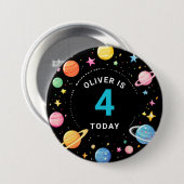 キッズアウタースペース惑星誕生日名バッジ 缶バッジ (正面&裏面)