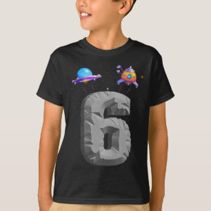 キッズアウタースペース6歳6歳の誕生日パーティーボーイ Tシャツ