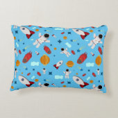 キッズアウタースペース&宇宙飛行士パターン アクセントクッション (裏面)