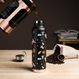 キッズアウタースペース&宇宙飛行士パターン ウォーターボトル