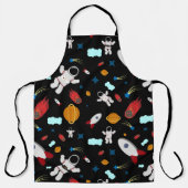 キッズアウタースペース&宇宙飛行士パターン エプロン (正面)