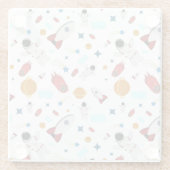 キッズアウタースペース&宇宙飛行士パターン ガラスコースター (裏面)