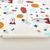 キッズアウタースペース&宇宙飛行士パターン シェルパブランケット (3/4)