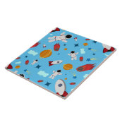 キッズアウタースペース&宇宙飛行士パターン タイル (側面)