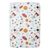 キッズアウタースペース&宇宙飛行士パターン バスマット (正面縦)