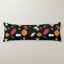 キッズアウタースペース&宇宙飛行士パターン ボディピロー