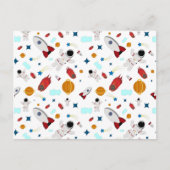 キッズアウタースペース&宇宙飛行士パターン ポストカード (正面)