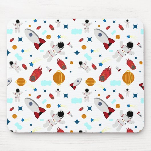 キッズアウタースペース&宇宙飛行士パターン マウスパッド (正面)