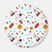 キッズアウタースペース&宇宙飛行士パターン マグネット (正面)