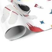 キッズアウタースペース&宇宙飛行士パターン ラッピングペーパー (ロールコーナー)