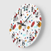 キッズアウタースペース&宇宙飛行士パターン ラージ壁時計 (傾斜)