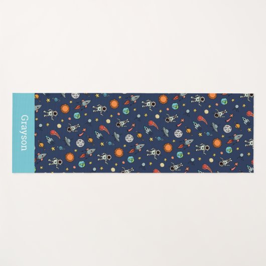 キッズアウターパーソナライズされたスペーステーマ ヨガマット (正面(横))