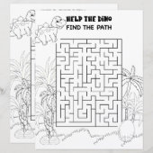 キッズアクティビティステゴサウルス恐竜の迷路おもしろいパズル (正面/裏面)