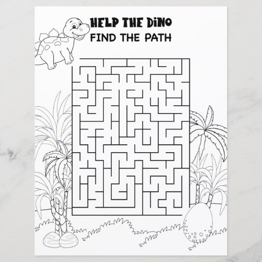 キッズアクティビティステゴサウルス恐竜の迷路おもしろいパズル (正面)