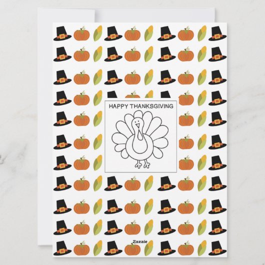 キッズアクティビティ感謝祭カード シーズンカード (裏面)