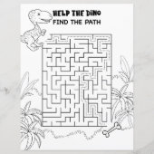 キッズアクティビティTレックス恐竜の迷路おもしろいパズル (裏面)