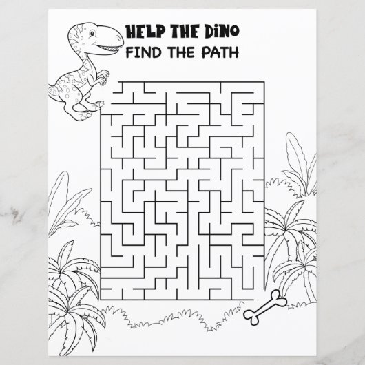 キッズアクティビティTレックス恐竜の迷路おもしろいパズル (正面)
