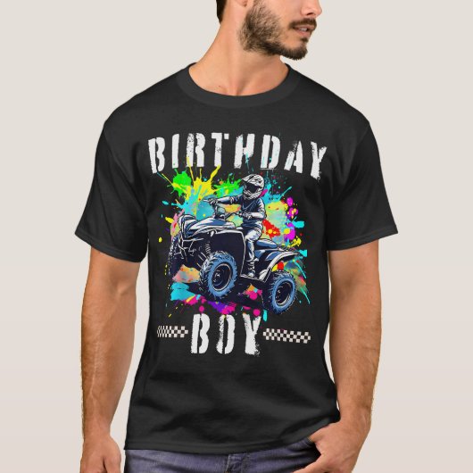 キッズアクト誕生日ボーイズウィーラークワッドAtv誕生日 Tシャツ (正面)