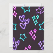 キッズアダルトネオングローバースデーパーティーへの招待 招待状 (裏面)