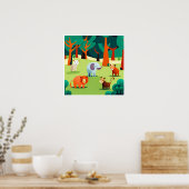 キッズアニマルアートプリント ポスター (キッチン)