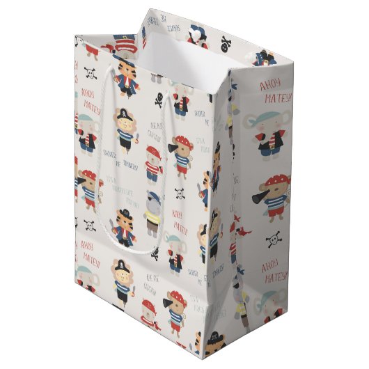 キッズアニマルクルーパーティー海賊中抱き枕 ミディアムペーパーバッグ (正面アングル)