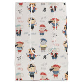 キッズアニマルクルーパーティー海賊中抱き枕 ミディアムペーパーバッグ (裏面)