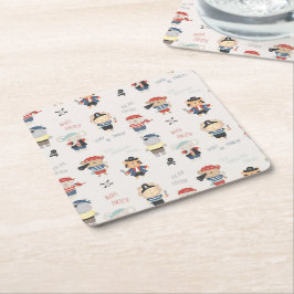 キッズアニマルクルーパーティー海賊広場紙コースター スクエアペーパーコースター