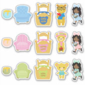 キッズアフリカンアメリカン・ゴルディロックスとスリーベア シール (正面)