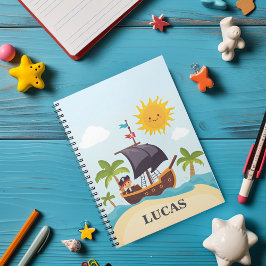 キッズアホパーソナライズされたイ・マテイ海賊船ノート ノートブック