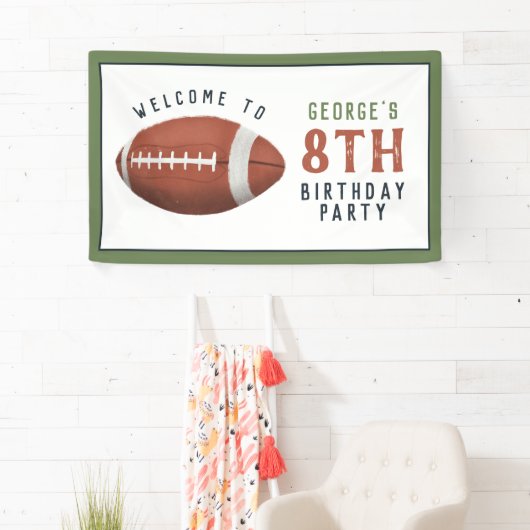 キッズアメリカンフットボール子供の誕生日ウェルカムサイン 横断幕 (インサイチュ)