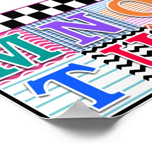 キッズアルファベットアート16x16 パーソナライズされた ポスター (角)