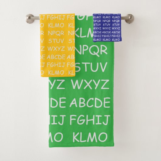 キッズアルファベットグリーンイエローブルー バスタオルセット (インサイチュ)