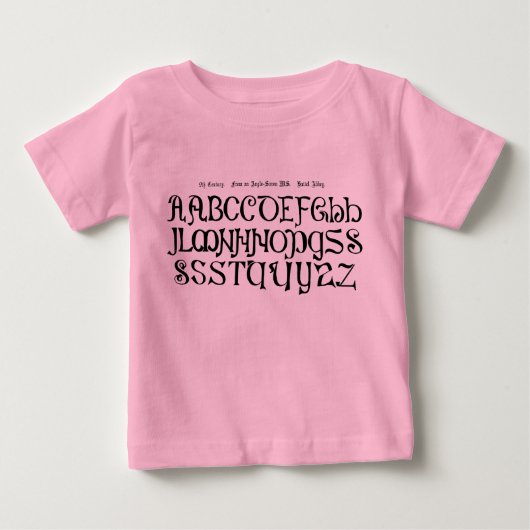 キッズアルファベットシャツ ベビーTシャツ (正面)
