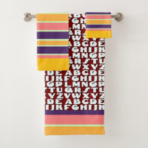 キッズアルファベットレインボーストライプズブラウン