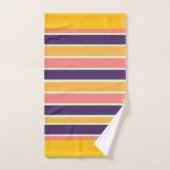 キッズアルファベットレインボーストライプズブラウン バスタオルセット (ハンドタオル)