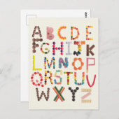 キッズアルファベット新学期キャンディハロウィーンABC ポストカード (正面/裏面)