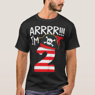 キッズアルル私は2海賊クールテーマ2歳の誕生日 Tシャツ