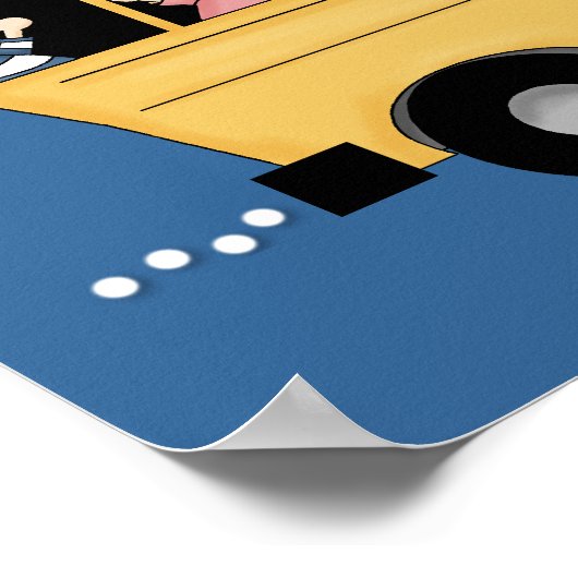 キッズアンドドライバポスター付きスクールバスプリントD2 ポスター (角)