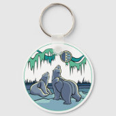 キッズアークティックアートキーチェーン極熊ギフト キーホルダー (正面)