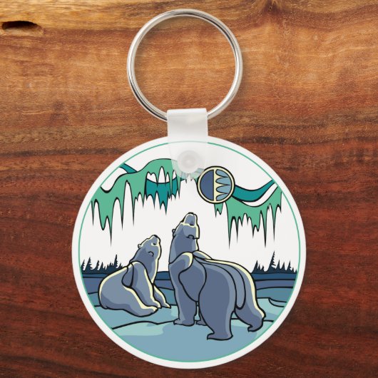 キッズアークティックアートキーチェーン極熊ギフト キーホルダー (正面)