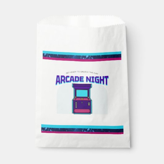 キッズアーケードナイトバースデーパーティーの好意バッグ フェイバーバッグ (正面)